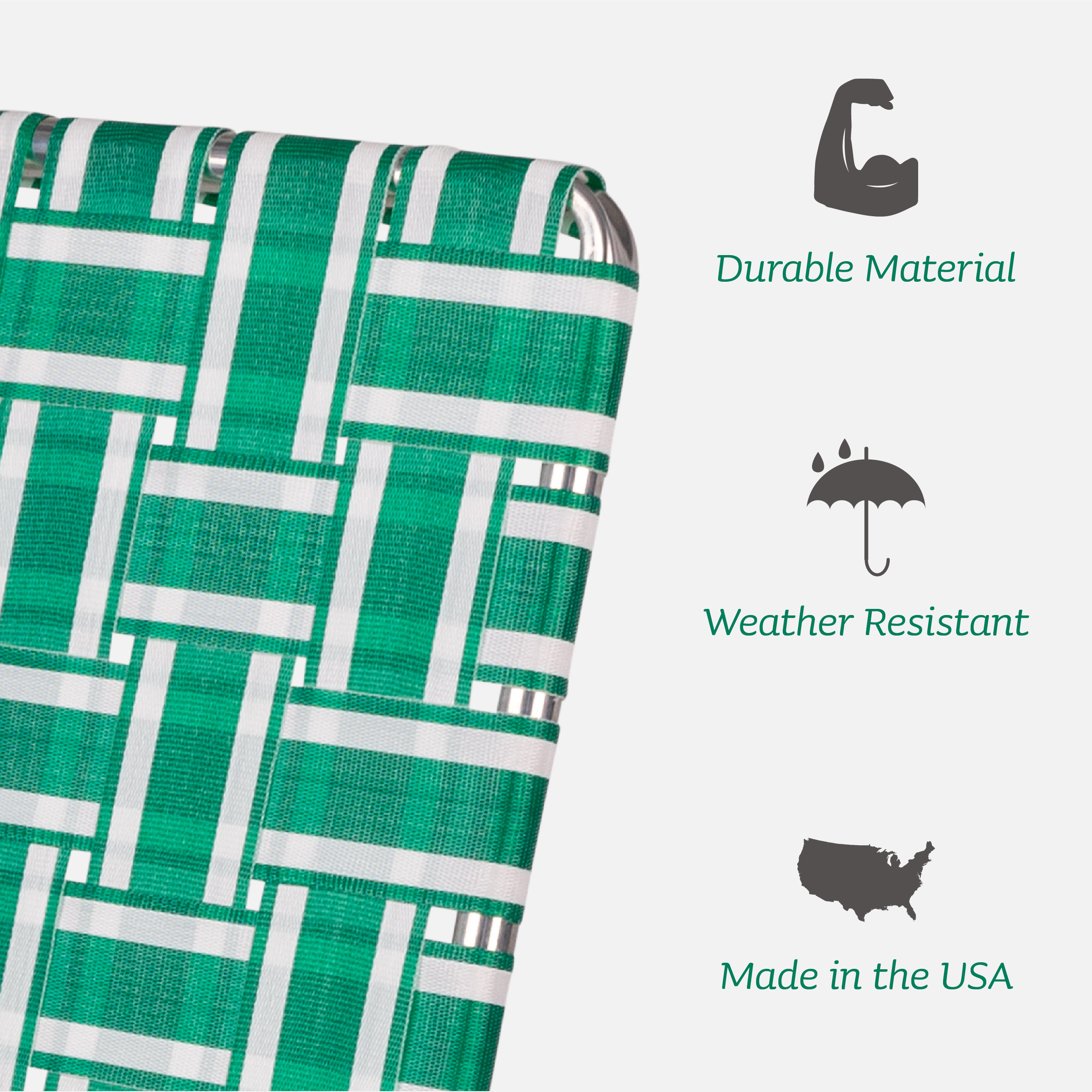 Durable lawn chair usa webbing chair