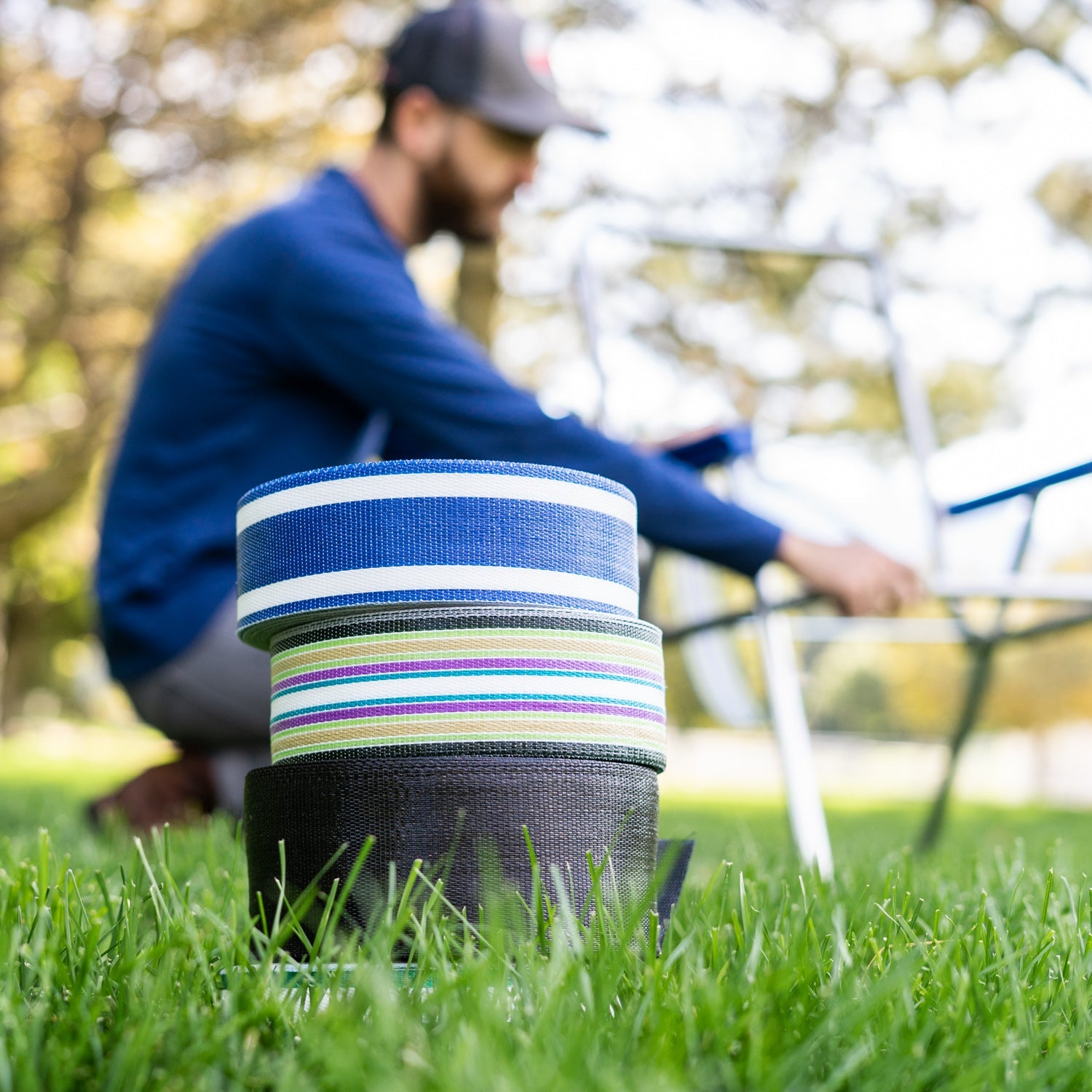 Project reweb web vintage webbing chair lawn usa