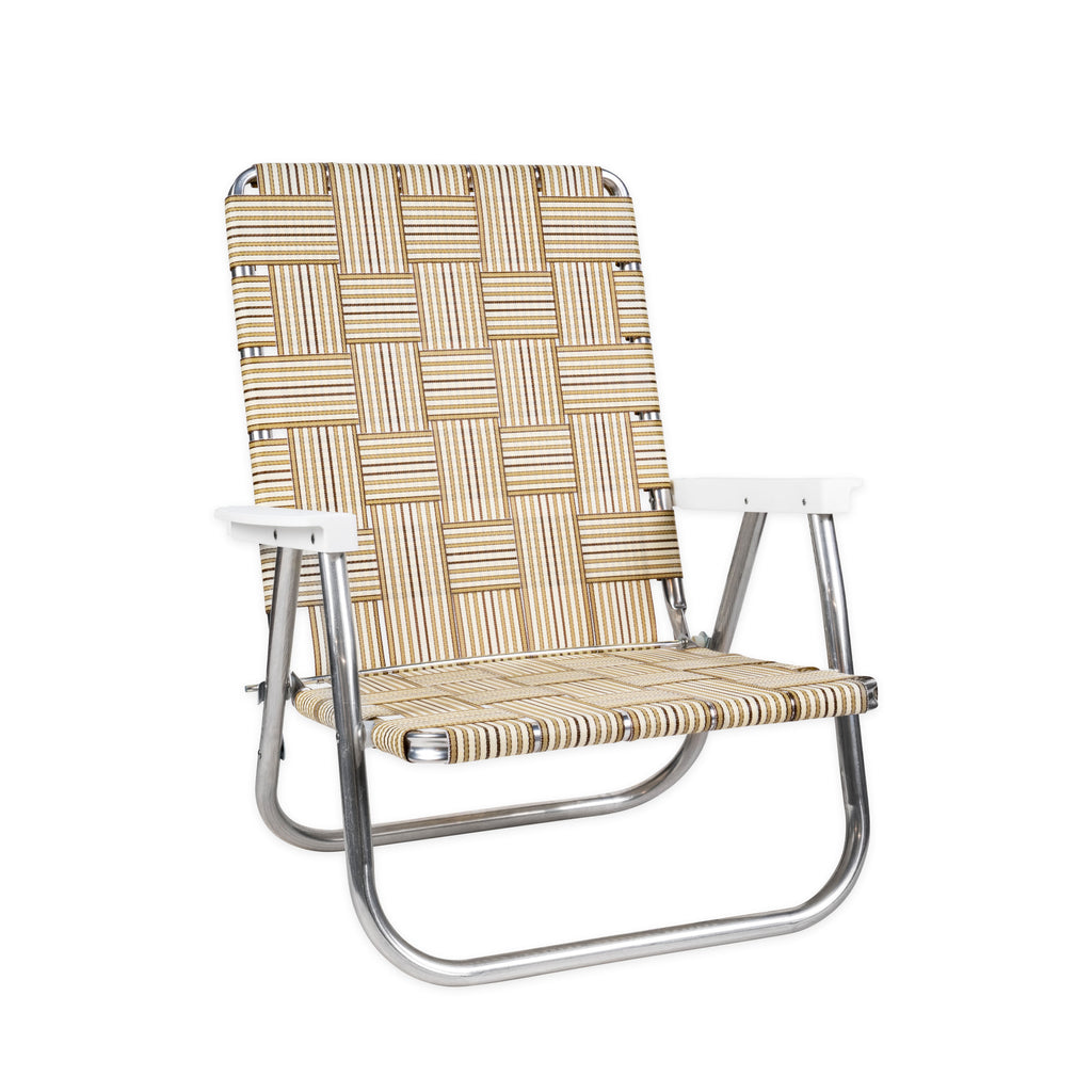 Tan Stripe Beach Chair