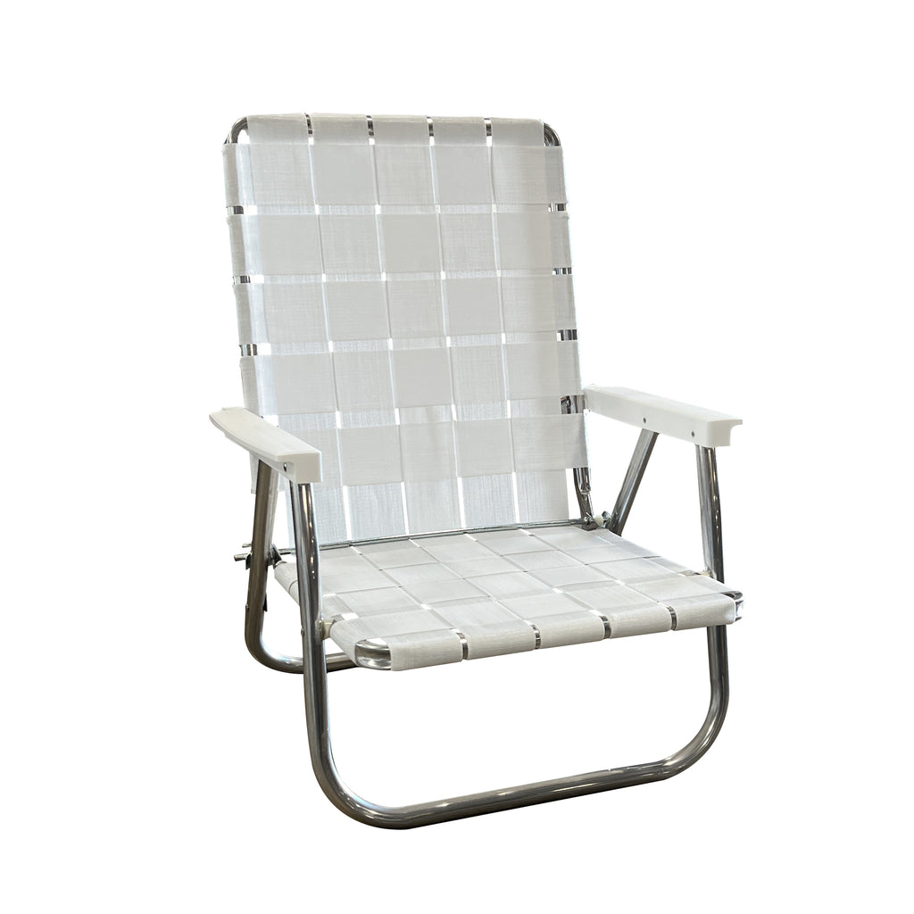 Bright White High Back Beach Chair