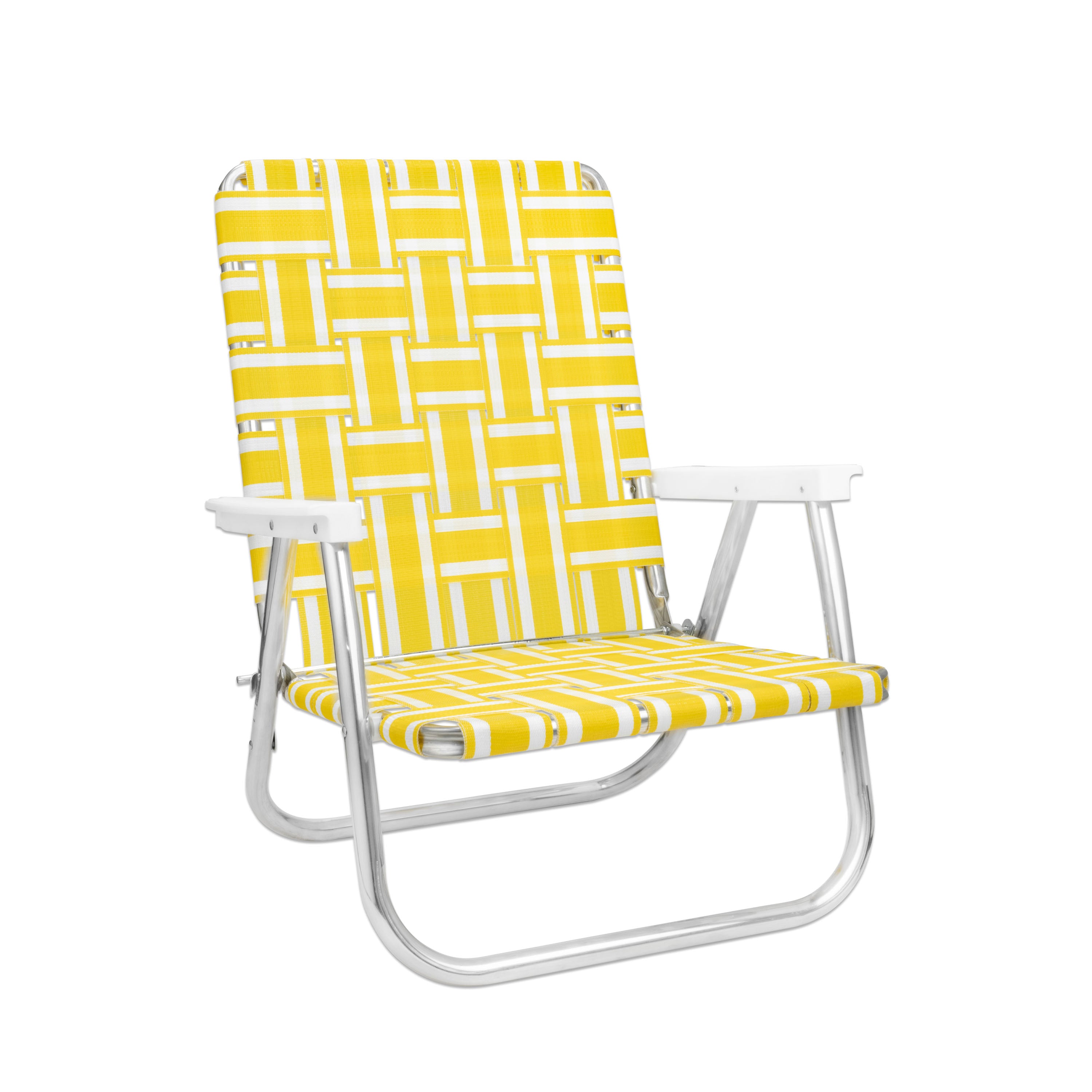 Yellow and White Stripe Beach Chair