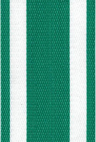 Green and White Stripe Lawn / Beach Chair Webbing / Strapping