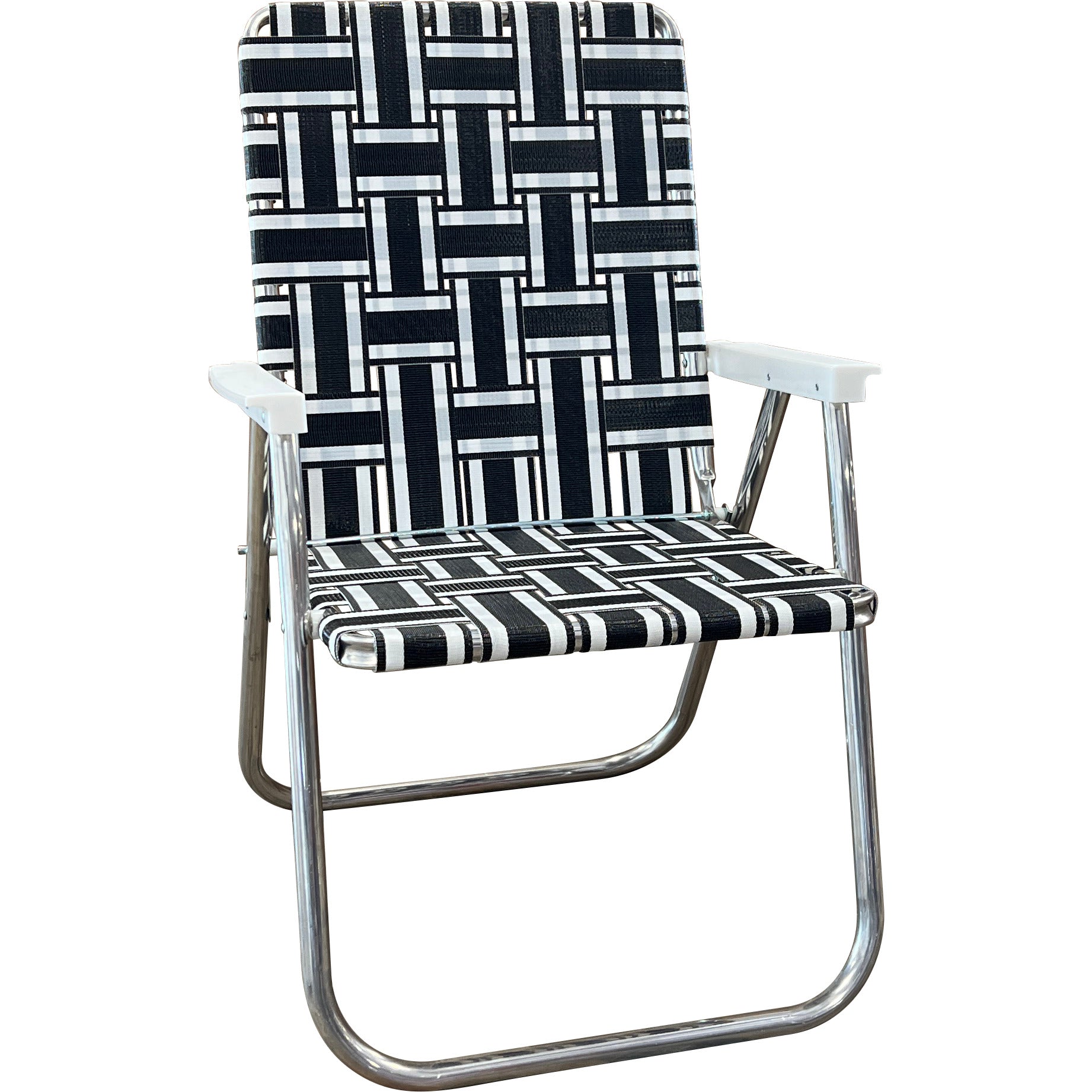 Black and White Stripe Classic Lawn Chair