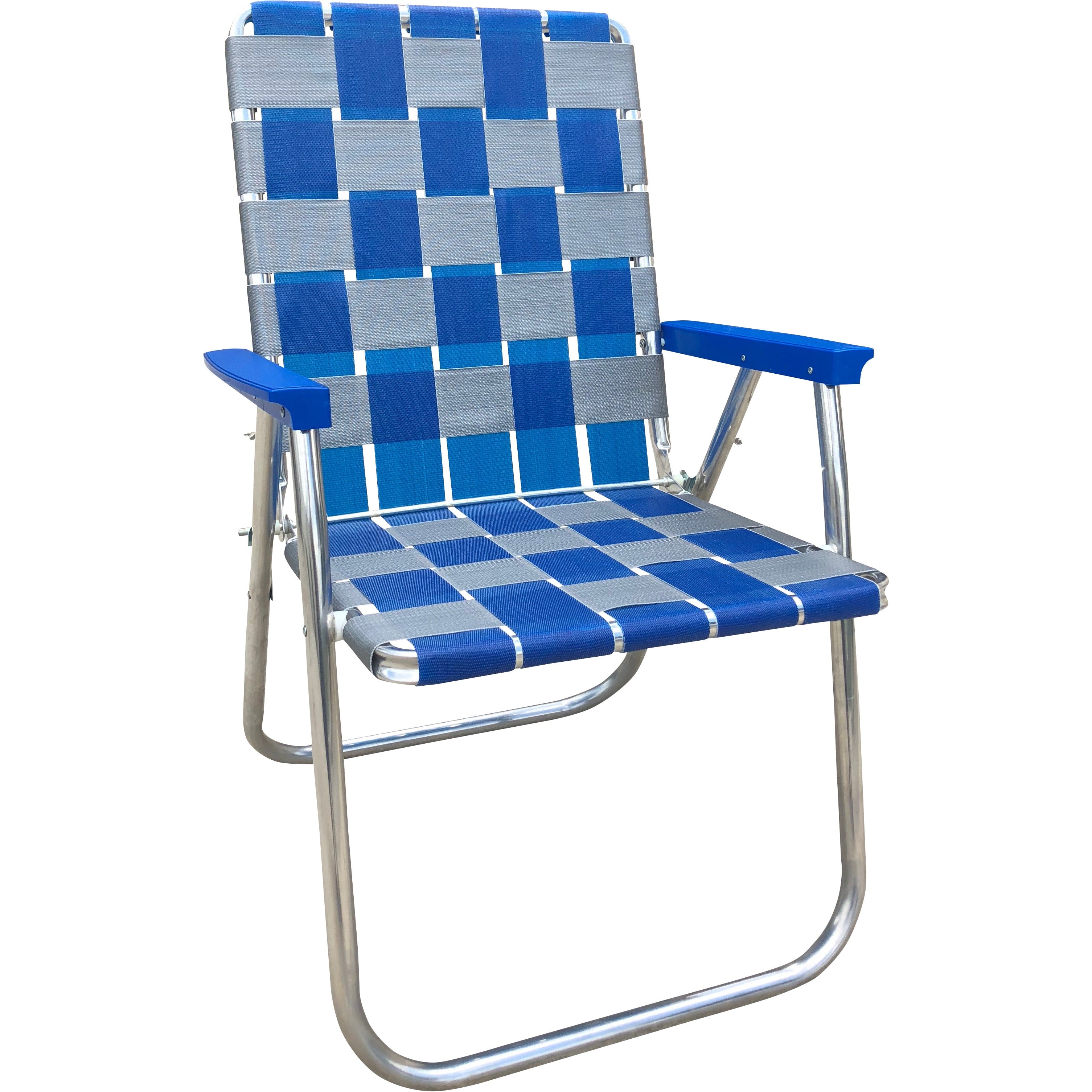 Lawn Chair USA Blue & Silver Classic Vintage
