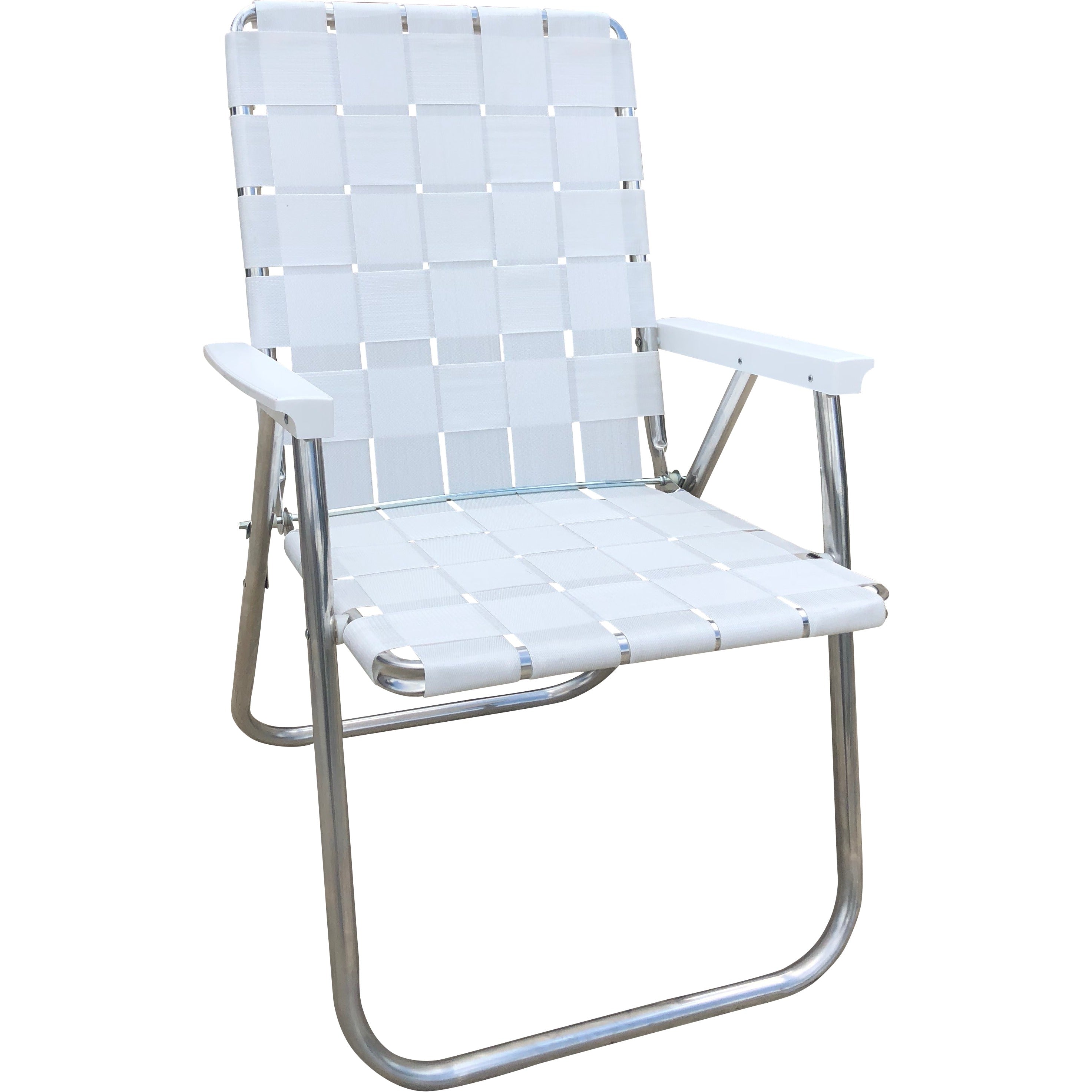 Bright White Classic Chair Lawn Chair USA Aluminum Folding